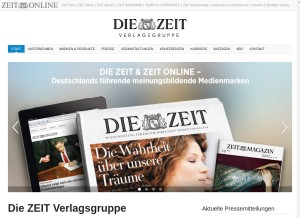 How zeit-verlagsgruppe.de looks like on a tablet such as an iPad.