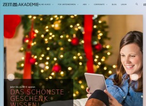 How zeitakademie.de looks like on a tablet such as an iPad.