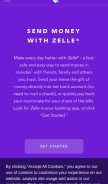 How zellepay.com looks like on a mobile device such as an iPhone.