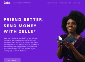How zellepay.com looks like on a tablet such as an iPad.