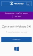 How zemana.com looks like on a mobile device such as an iPhone.