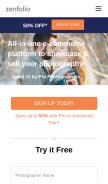 How zenfolio.com looks like on a mobile device such as an iPhone.