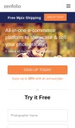 How zenfolio.net looks like on a mobile device such as an iPhone.