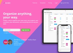 How zenkit.com looks like on a tablet such as an iPad.