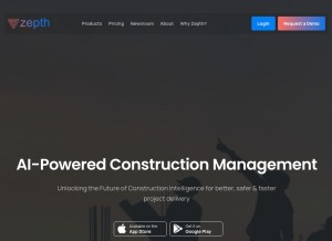How zepth.com looks like on a tablet such as an iPad.