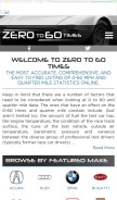 How zeroto60times.com looks like on a mobile device such as an iPhone.