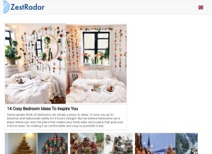 How zestradar.com looks like on a tablet such as an iPad.