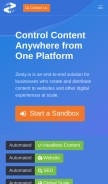 How zestyio.com looks like on a mobile device such as an iPhone.