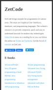 How zetcode.com looks like on a mobile device such as an iPhone.