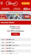 How zeturf.fr looks like on a mobile device such as an iPhone.