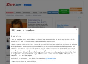 How ziare.com looks like on a tablet such as an iPad.