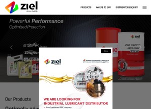 How ziellubricants.com looks like on a tablet such as an iPad.