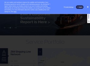 How zim.com looks like on a tablet such as an iPad.