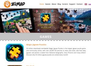 How zimad.com looks like on a tablet such as an iPad.