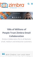 How zimbra.com looks like on a mobile device such as an iPhone.