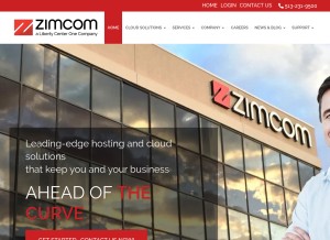 How zimcom.net looks like on a tablet such as an iPad.