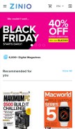 How zinio.com looks like on a mobile device such as an iPhone.