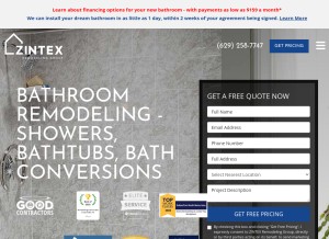 How zintex.com looks like on a tablet such as an iPad.