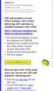 How zipinfo.com looks like on a mobile device such as an iPhone.