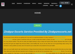How zirakpurescorts.net looks like on a tablet such as an iPad.