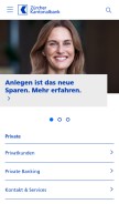 How zkb.ch looks like on a mobile device such as an iPhone.