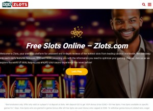 How zlots.com looks like on a tablet such as an iPad.