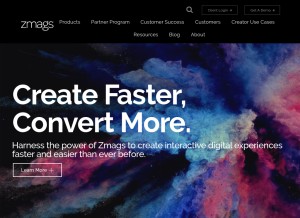 How zmags.com looks like on a tablet such as an iPad.