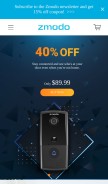 How zmodo.com looks like on a mobile device such as an iPhone.