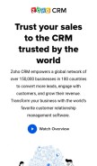 How zohocrm.com looks like on a mobile device such as an iPhone.