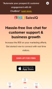 How zohosalesiq.com looks like on a mobile device such as an iPhone.