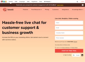 How zohosalesiq.com looks like on a tablet such as an iPad.