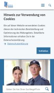 How zoll.de looks like on a mobile device such as an iPhone.