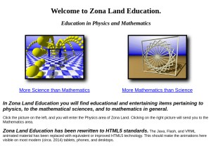 How zonalandeducation.com looks like on a tablet such as an iPad.