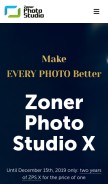 How zoner.com looks like on a mobile device such as an iPhone.