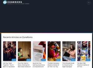 How zoneroms.com looks like on a tablet such as an iPad.