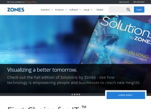 How zones.com looks like on a tablet such as an iPad.