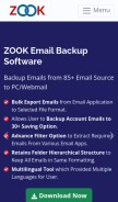 How zooksoftware.com looks like on a mobile device such as an iPhone.