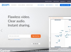 How zoom.us looks like on a tablet such as an iPad.