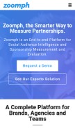 How zoomph.com looks like on a mobile device such as an iPhone.
