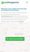 How zoomprospector.com looks like on a mobile device such as an iPhone.