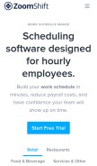 How zoomshift.com looks like on a mobile device such as an iPhone.