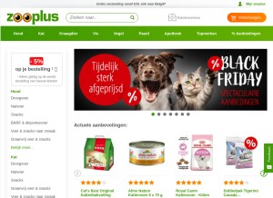 How zooplus.nl looks like on a tablet such as an iPad.