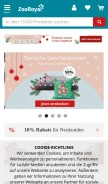 How zooroyal.de looks like on a mobile device such as an iPhone.