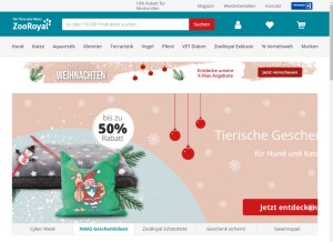 How zooroyal.de looks like on a tablet such as an iPad.