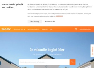 How zoover.nl looks like on a tablet such as an iPad.