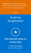 How zorgdomein.nl looks like on a mobile device such as an iPhone.