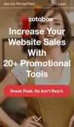 How zotabox.com looks like on a mobile device such as an iPhone.