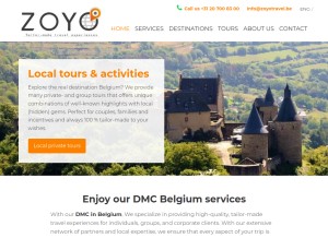 How zoyotravel-dmc.be looks like on a tablet such as an iPad.