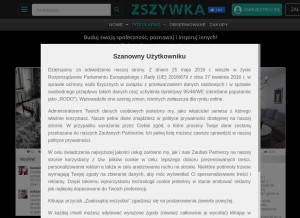 How zszywka.pl looks like on a tablet such as an iPad.