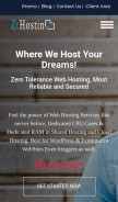 How zthosting.com looks like on a mobile device such as an iPhone.